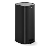 GarveeHome Set De Cubos De Basura Metálicos De 30L y 60L, Antioxidantes Con Pedal, Tapa Hermética, Cubeta Interior Extraíble Asa Trasera Reciclaje En Cocinas, Hogares y Oficinas (negro, 30L)