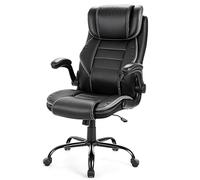 GarveeHome Silla de Oficina ergonómica, Silla reclinable con Escritorio con reposacabezas Ajustable y Soporte Lumbar de muelles ensacados, cómoda Silla de Oficina de Cuero con Respaldo Alto y