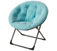 GarveeHome Silla Plegable Felpa Floral Sillón Luna - Metal 136 kg Azul