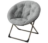 GarveeHome Silla Plegable Felpa Floral Sillón Luna - Metal 136 kg Gris
