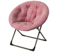 GarveeHome Silla Plegable Felpa Floral Sillón Luna - Metal 136 kg Rosa