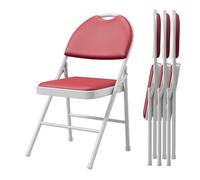 GarveeHome Sillas Plegables Acolchadas de PU para Comedor y Eventos - Diseño apilable, Estructura metálica Resistente, fácil Transporte - Set 4