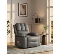 GarveeHome Sillas reclinables de Gran tamaño con Relleno de Esponja 1.5X, Silla reclinable giratoria de 360° para Adultos, Mecedora Manual con portavasos para Salas de Estar, dormitorios y guarderías