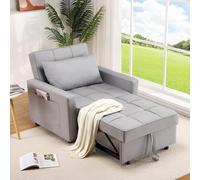 GarveeHome Sofá Cama 3 en 1 para Sala de Estar - Reclinable y Compacto - con cojín y Bolsillo Lateral - Fácil de Plegar, Ideal para Espacios reducidos, Superficie 192x76 cm, Color Gris Claro