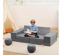 GarveeHome Sofá de Juegos para niños, sofá Infantil Convertible con 12 módulos, Bloques de construcción para niños, sofá de Espuma Plegable para habitación de los niños, Dormitorio, Sala de Juegos
