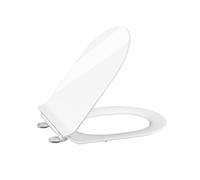 GarveeHome Tapa WC Universal Forma D de Duroplast UF, Cierre Suave Silencioso, Liberación Rápida, Bisagras Ajustables de Acero Inoxidable, Diseño Ultrafino de Doble Capa, Fácil Limpieza, Blanco