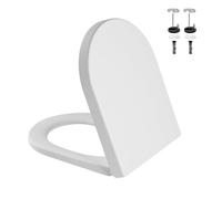 GarveeHome Tapa WC Universal Forma D Duroplast UF, Asiento de Inodoro con Cierre Suave Silencioso, Liberación Rápida, Bisagras Ajustables, Antibacteriano, No Amarillea, Soporta 150 kg, Blanco