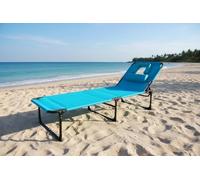 GarveeHome Tumbona reclinable Plegable para jardín con Orificio Facial - Respaldo Ajustable en 5 Posiciones - Almohada y Bolsillo Lateral - Ideal para Patio, Playa y Piscina - Color Azul #8