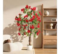 GarveeLife Árbol de Flores aromáticas Artificiales (osmanthus) en Maceta, 120/150/180 cm, Planta Artificial para balcón, Sala de Estar y Oficina, decoración Interior de fácil Cuidado