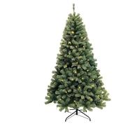 GarveeLife Árbol de Navidad Artificial con iluminación, 180 cm de Alto, con 1200 Ramas y 250 Luces LED, árboles de Navidad de PVC con Soporte de Metal para decoración navideña del hogar, A