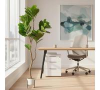 GarveeLife Árbol de violín Artificial 100/115/150/155 cm | Ficus Lyrata Artificial con Maceta, fácil de Limpiar, Planta Artificial Realista para jardín, decoración de Hoja perenne para el hogar, la