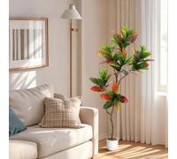 GarveeLife Árbol de violín Artificial 100/115/150/155 cm | Ficus Lyrata Artificial con Maceta, fácil de Limpiar, Planta Artificial Realista para jardín, decoración de Hoja perenne para el hogar, la