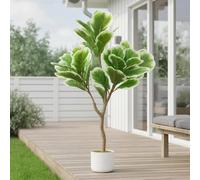 GarveeLife Árbol de violín Artificial 100/115/150/155 cm | Ficus Lyrata Artificial con Maceta, fácil de Limpiar, Planta Artificial Realista para jardín, decoración de Hoja perenne para el hogar, la