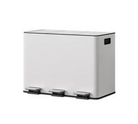 GarveeLife Cubo Triple para Cocina 3 x 15L, Acero Inoxidable, Cierre Suave | 45 L Sistema de Separación de Residuos, Acero Inoxidable Antihuella con Pedal, Tapa Anti-Olores, Sistema Sujeta Bolsas
