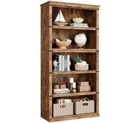GarveeLife Estantería Industrial rústica de Oficina de 5 Niveles - Librero Alto y Resistente en Madera, Amplio Espacio de Almacenamiento y estantes Abiertos - Color clásico - 80x32x171,2 mm