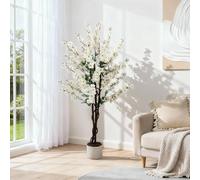 GarveeLife Flor de Ciruelo Artificial 90/120/150 cm, Ramas de Flores Artificiales realistas, Planta Artificial para el hogar, Boda y Oficina, decoración