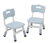 GarveeLife Juego de 2 Sillas para Niños Ajustables Silla Infantil de Plástico con 3 Alturas, Patas Antideslizantes, para Estudio Comedor y Guardería, Gris Oscuro 30x30x50 cm