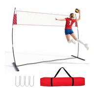 GarveeLife Juego de Red de Voleibol, Red de bádminton de 975 cm, Dispositivo de Entrenamiento de Voleibol con Bomba de Voleibol, Bolsa de Transporte