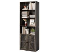 GarveeLife Librería con Puertas de 4 Niveles Roble Oscuro