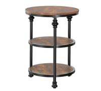 GarveeLife Mesa auxiliar lateral columna romana hierro y MDF vintage