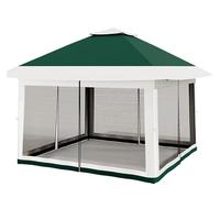 GarveeLife - Mosquitera (3,6 x 3,6 m, Altura Ajustable) | Techo ventilado impermeable, 4 bolsas de arena incluidas, estructura robusta, montaje rápido, resistente a la intemperie