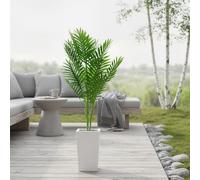 GarveeLife Palmera Artificial 127/132/137/147/152 cm con Maceta Blanca - Planta Artificial Realista para Interiores, decoración salón, balcón, Oficina, Dormitorio