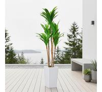 GarveeLife - Planta Artificial de Dracaena de 137/147 cm, yuca Falsa en Maceta Grande Blanca, Planta de Interior/Exterior para el hogar y la Oficina