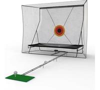 GarveeLife Red de Entrenamiento de Golf (305 x 244 cm) con rebobinado de Pelota (335 cm) y Manta de Pelota, Red de Entrenamiento de Golf Grande para Chipping y Swing con Objetivo de golpeo, Red