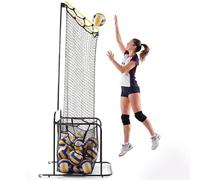 GarveeLife Red de Entrenamiento de Voleibol con 5 Posiciones de Ajuste de Altura (182 - 275 cm) y 5 ángulos Ajustables, Dispositivo móvil de Ejercicio con Ruedas bloqueables para Interiores y