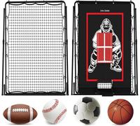 GarveeLife - Red de Rebote de béisbol 2 en 1, con ángulo Ajustable, Dispositivo de Entrenamiento para Softbol, Fútbol, Voleibol (Negro + Rojo)