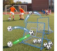 GarveeLife Red de Rebote de fútbol de 120 x 120 cm / 215 x 150 cm con función de portería - 3 ángulos Ajustables para Entrenamiento de Tiro y Pasaporte, para jóvenes y Adultos