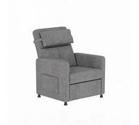 GarveeLife Sillón Reclinable Eléctrico con Masaje De 4 Puntos y Calor Lumbar, Respaldo Ajustable 105°-165°, Motor Silencioso, Bolsillo Lateral, Tejido Efecto Lino para Salón, Gris