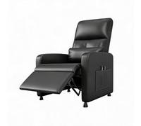 GarveeLife Sillón Reclinable Eléctrico con Masaje y Calor Lumbar, Respaldo Ajustable 105°-165°, Motor Silencioso con Memoria, Tapizado PU para Salón, Negro