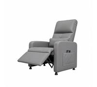 GarveeLife Sillón Reclinable Eléctrico con Masaje y Calor Lumbar, Respaldo Ajustable 105°-165°, Motor Silencioso con Memoria, Tapizado PU para Salón, Gris