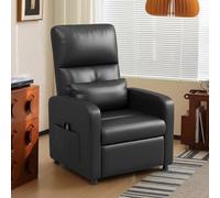 GarveeLife Sillón reclinable eléctrico con masaje y calor - Respaldo alto y asiento acolchado - Función elevadora, reposapiés extendido, puertos USB tipo C, 2 portavasos, bolsillo lateral, tapizado en