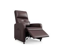 GarveeLife Sillón Relax Eléctrico Reclinable con Masaje 4 Puntos y Calefacción Lumbar, Butaca Multifuncional Tapizada en PU con 8 Niveles de Intensidad, Estructura Metálica 180kg, 83×76×102 cm, Marrón