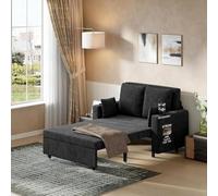 GarveeLife Sofá Cama 3 en 1 de 56" extraíble - Loveseat Convertible Multifuncional con portavasos, USB, Bolsillos Laterales y Cojines - Alta Capacidad, Ideal para Sala, Dormitorio o apartamento -