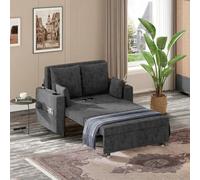 GarveeLife Sofá Cama 3 en 1 reclinable de 56" - Loveseat Convertible con portavasos, Puertos USB, Bolsillo Lateral y Cojines - Apto hasta 450 kg - Ideal para Sala, Dormitorio o apartamento - Gris