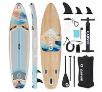 GarveeLife Tabla de remo inflable de 335 x 86 x 15 cm para adultos, juego completo de accesorios con pala, mochila, bomba, superficie de EVA antideslizante, funda para teléfono, para todos los niveles