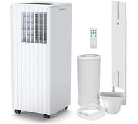 GarveeMore Aire Acondicionado Portátil 9000 BTU 3 En 1, Enfría, Deshumidifica 42L/Día y Ventila, 2 Velocidades, Modo Sueño, Bajo Ruido, Control Remoto, Temporizador 24H, Para Habitaciones Hasta 28 M²