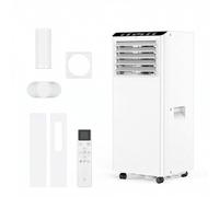 GarveeMore Aire acondicionado portátil 9000 BTU ASHRAE, 3 en 1 Refrigeración, Deshumidificador y Ventilador, Extra Silencioso, Temporizador 24h, Control Remoto, Incluye kit Completo de Ventana