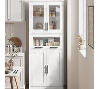 GarveeMore Armario de Baño Premium Ancho, Gran Almacenamiento, Ideal para Cocina, Baño y Salón. Estructura de Madera Maciza. 60 × 30 × 170 cm, Color Roble Blanco
