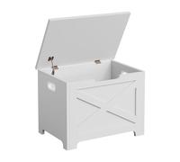 GarveeMore Baúl Juguetes con Banco de Almacenamiento y Patas de Forma Única, 60×40×45 cm, para Pasillo, Dormitorio y Salón Blanco