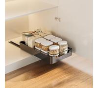 GarveeMore Cajón Deslizante de Cocina, Estante para Cocina, Cajón Telescópico, Organizador de Armarios, Bandeja Deslizante, Negro, 20 x 43 x 7 cm