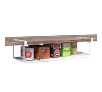 GarveeMore Cesta colgante extensible, estante inferior, cesta colgante de metal con ajustable de 38,5 a 70,5 cm, estante para debajo del armario de cocina