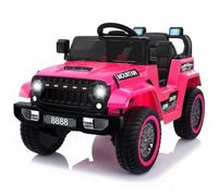 GarveeMore Coche eléctrico Infantil 12V con Control Remoto 2.4G, inalámbrico, música, bocina, Luces LED, 3 velocidades, Seguro, niños y niñas de 3 a 8 años, Color Rosa
