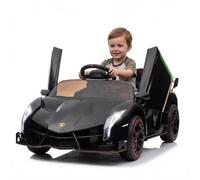 GarveeMore Coche eléctrico Infantil Lamborghini 12V con Licencia - Puertas Tipo Tijera - Mando a Distancia Parental - Luces LED - Asiento Amplio - Música MP3/inalámbrico - 3 velocidades - Batería