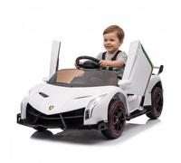 GarveeMore Coche eléctrico Infantil Lamborghini 12V con Licencia - Puertas Tipo Tijera - Mando a Distancia Parental - Luces LED - Asiento Amplio - Música MP3/inalámbrico/USB - 2 Motores - Marcha