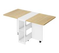 GarveeMore Conjunto De Mesa y Sillas Plegables, Ahorra Espacio, Color Madera Clara, 127 x 80 x 75 Cm, Ideal para Dormitorio, Salón y Pasillo