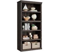 GarveeMore Estantería de 5 Niveles, Librería de Pie con Estantes Reforzados Estilo Rústico Industrial para Carga Pesada, Mueble Organizador Multiuso para Salón, Oficina o Dormitorio